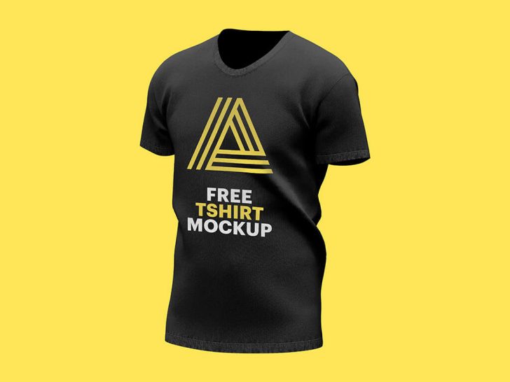 Free Black Color T-shirt Mockup PSD - PsFiles