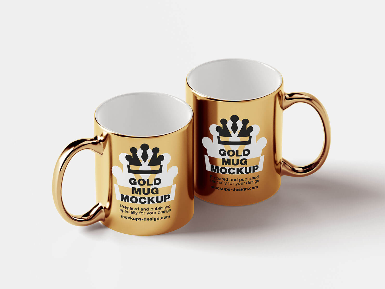 4 Free Gold Coffee Mug Mockup PSD Files