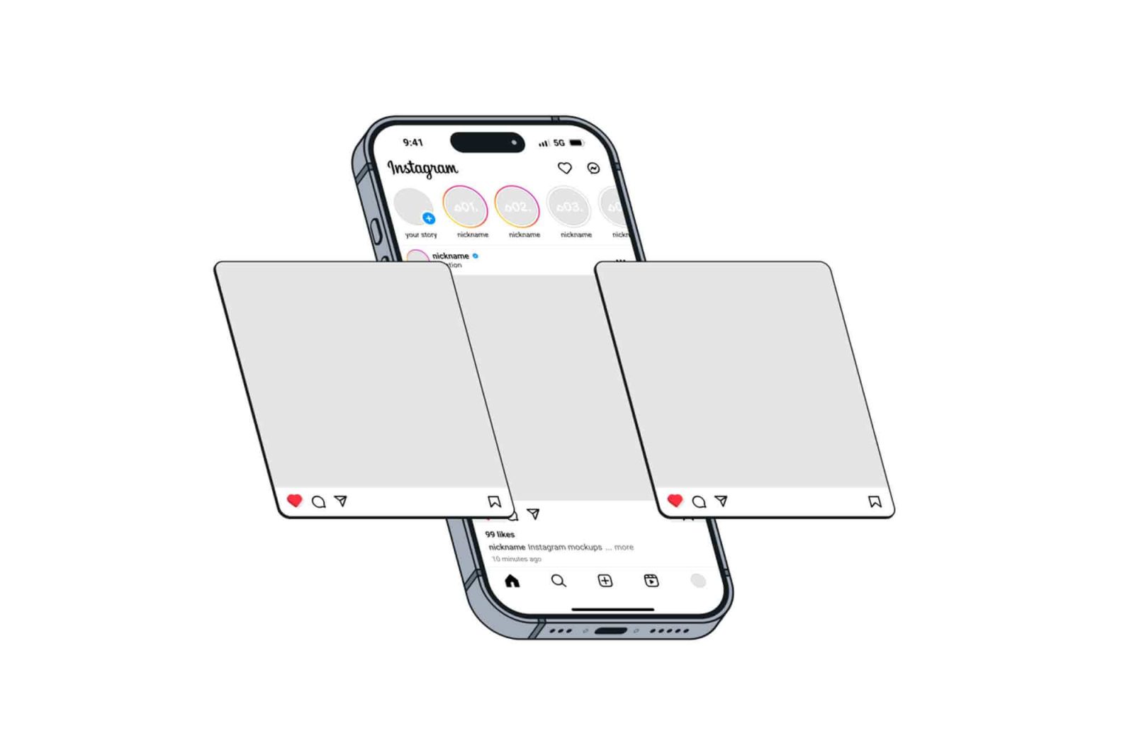 Instagram Mockup with iPhone 15
