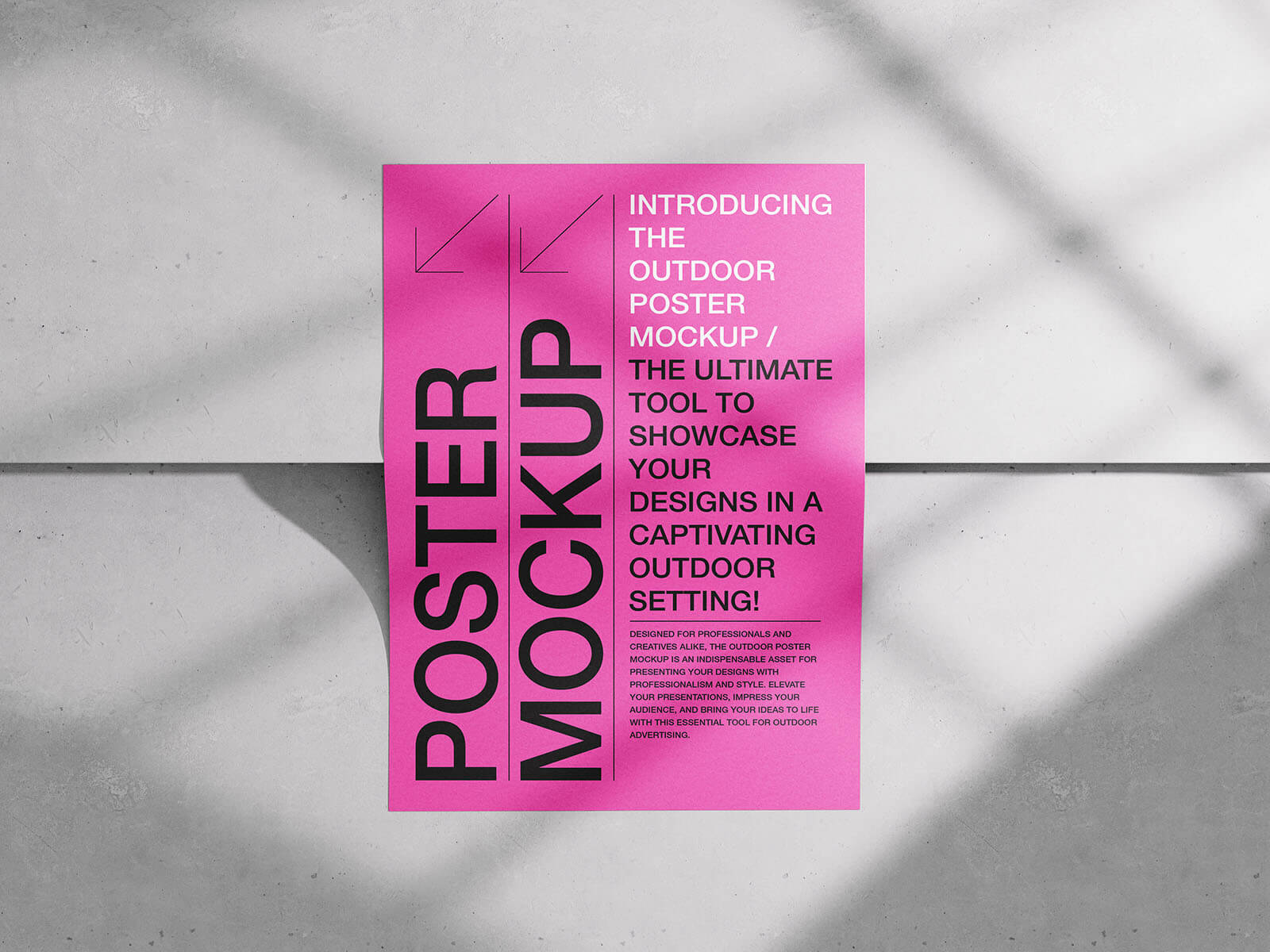 3 Free Poster / Flyer Mockups set on Concrete