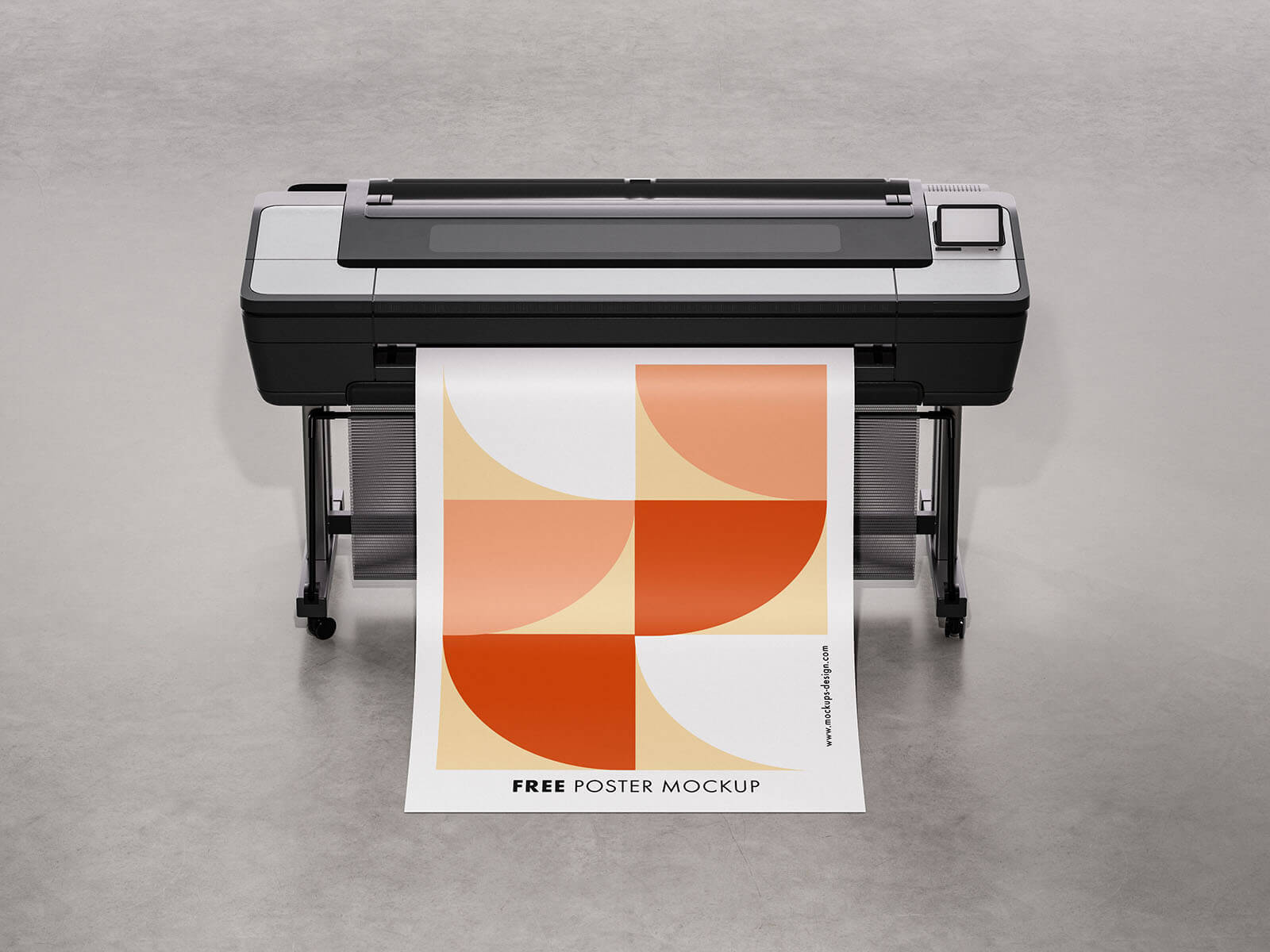4 Free Plotter Printing Poster Mockup PSD Files