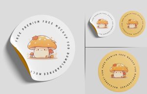 Round Sticker Mockup