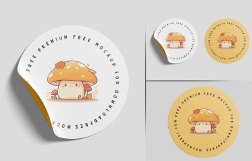 Round Sticker Mockup