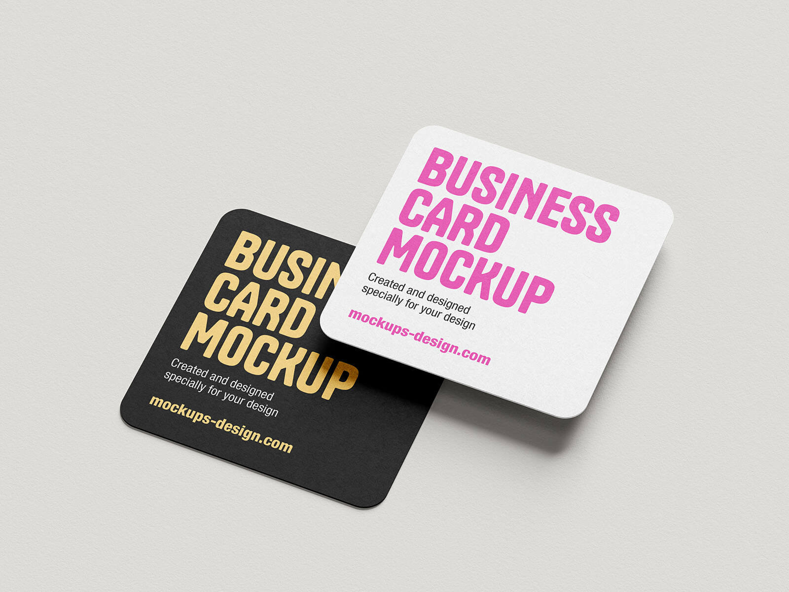 6 Free Rounded Corner Square Business Card Mockup PSD Files