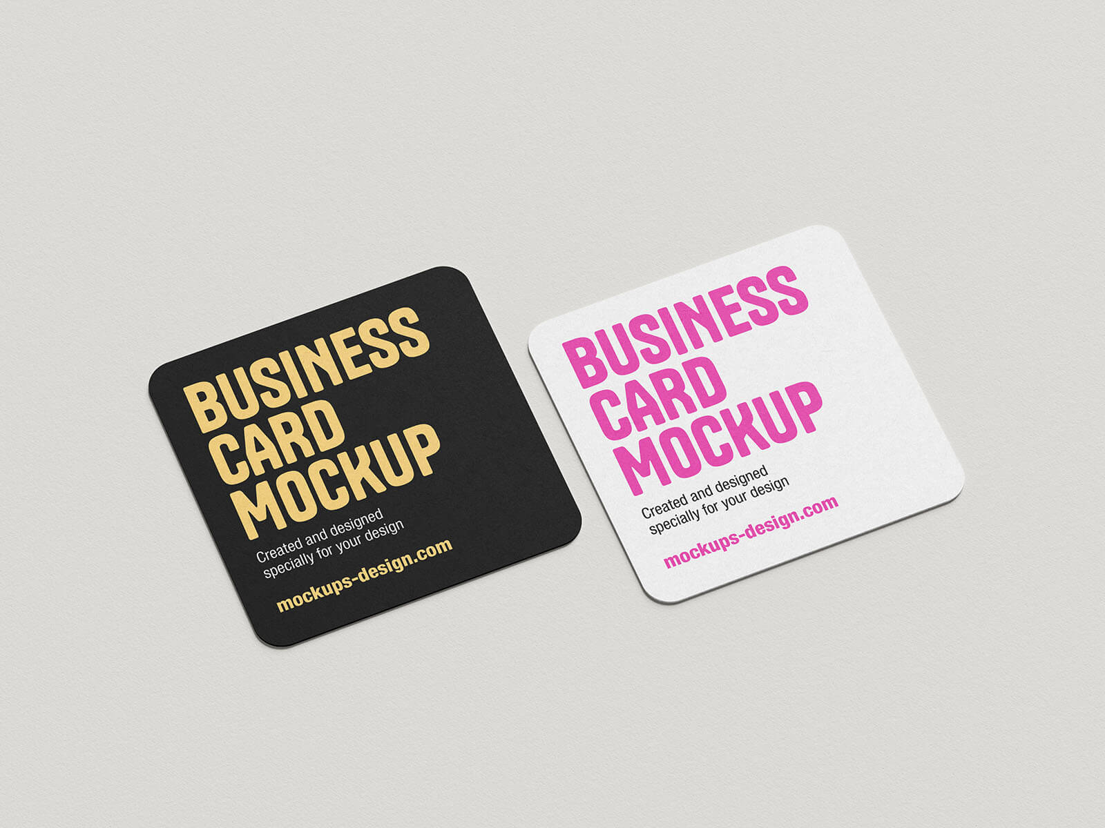 6 Free Rounded Corner Square Business Card Mockup PSD Files