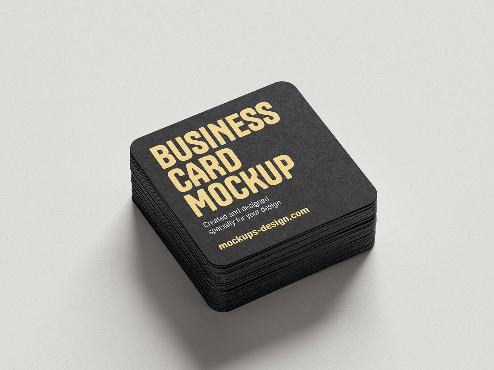 6 Free Rounded Corner Square Business Card Mockup PSD Files