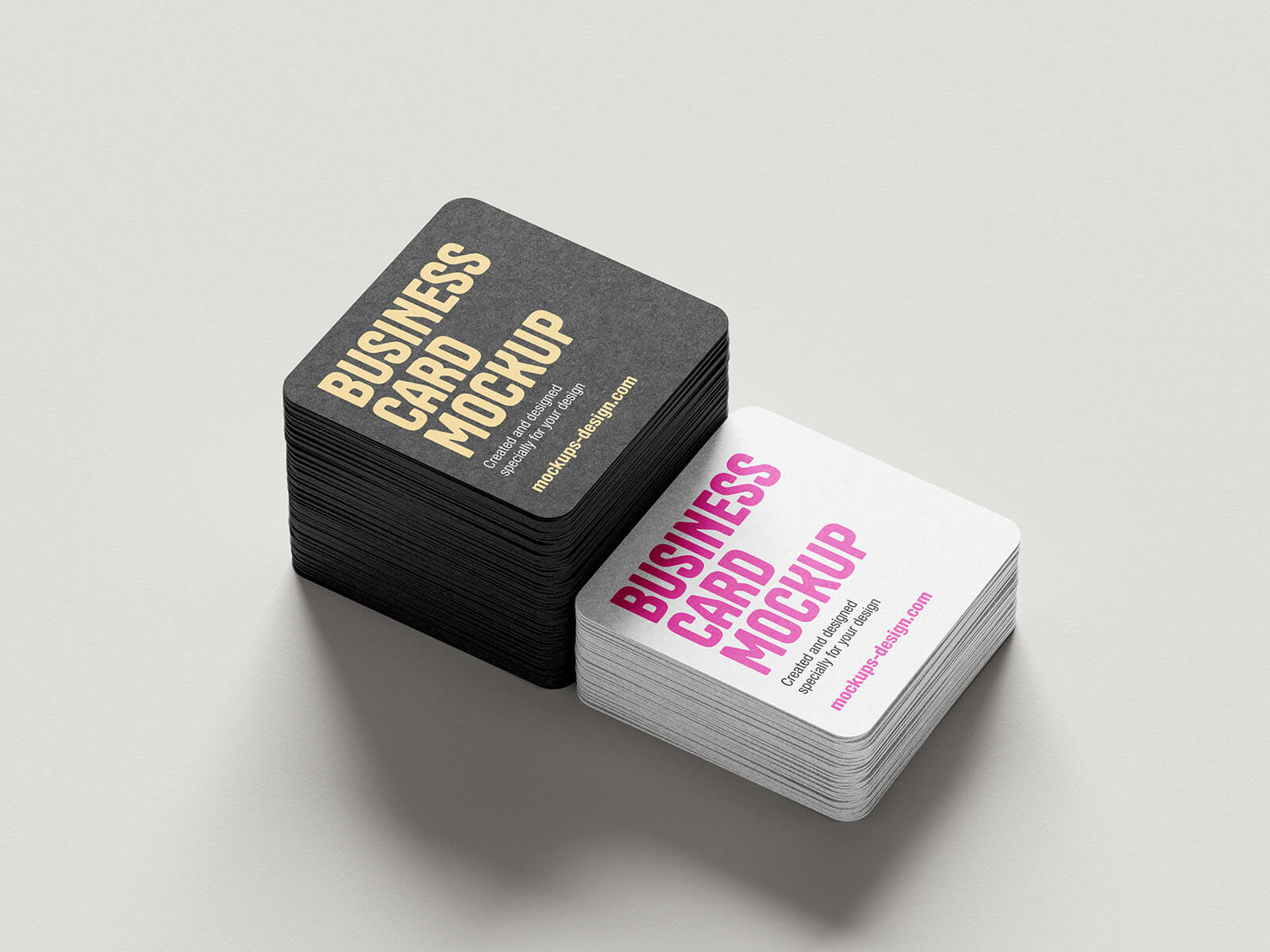 6 Free Rounded Corner Square Business Card Mockup PSD Files