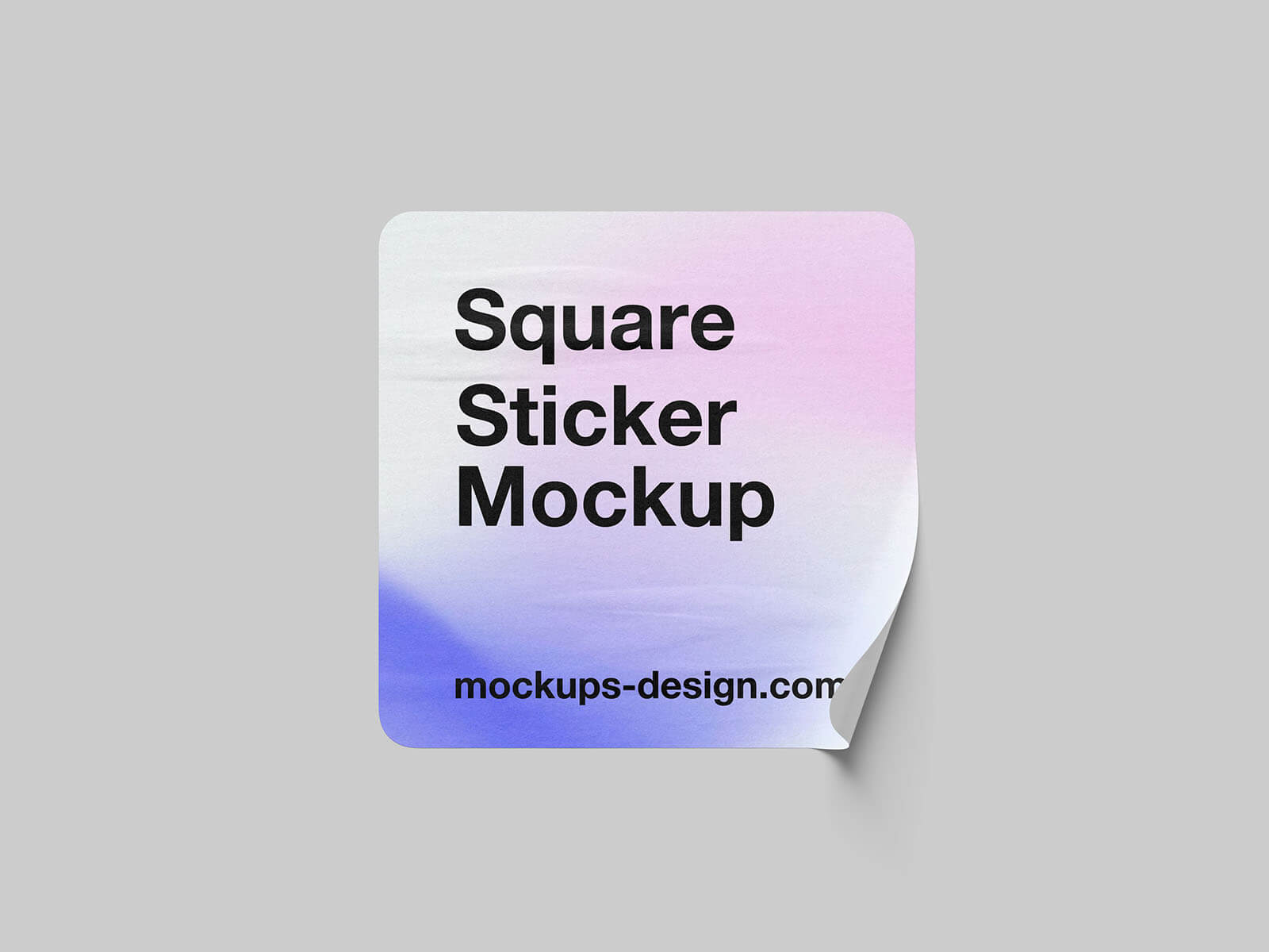 5 Free Rounded Square Sticker Mockup PSD Set