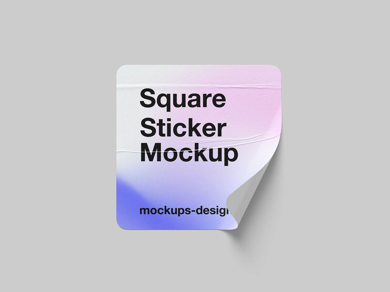 5 Free Rounded Square Sticker Mockup PSD Set