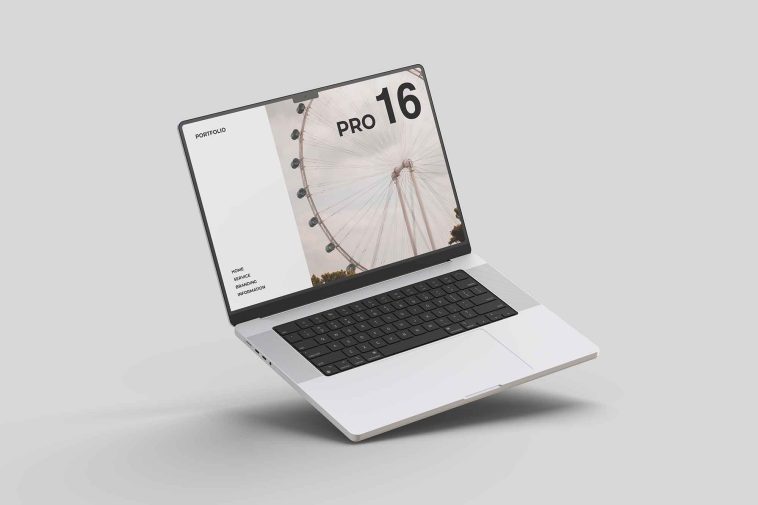 Tilted MacBook Pro Mockup