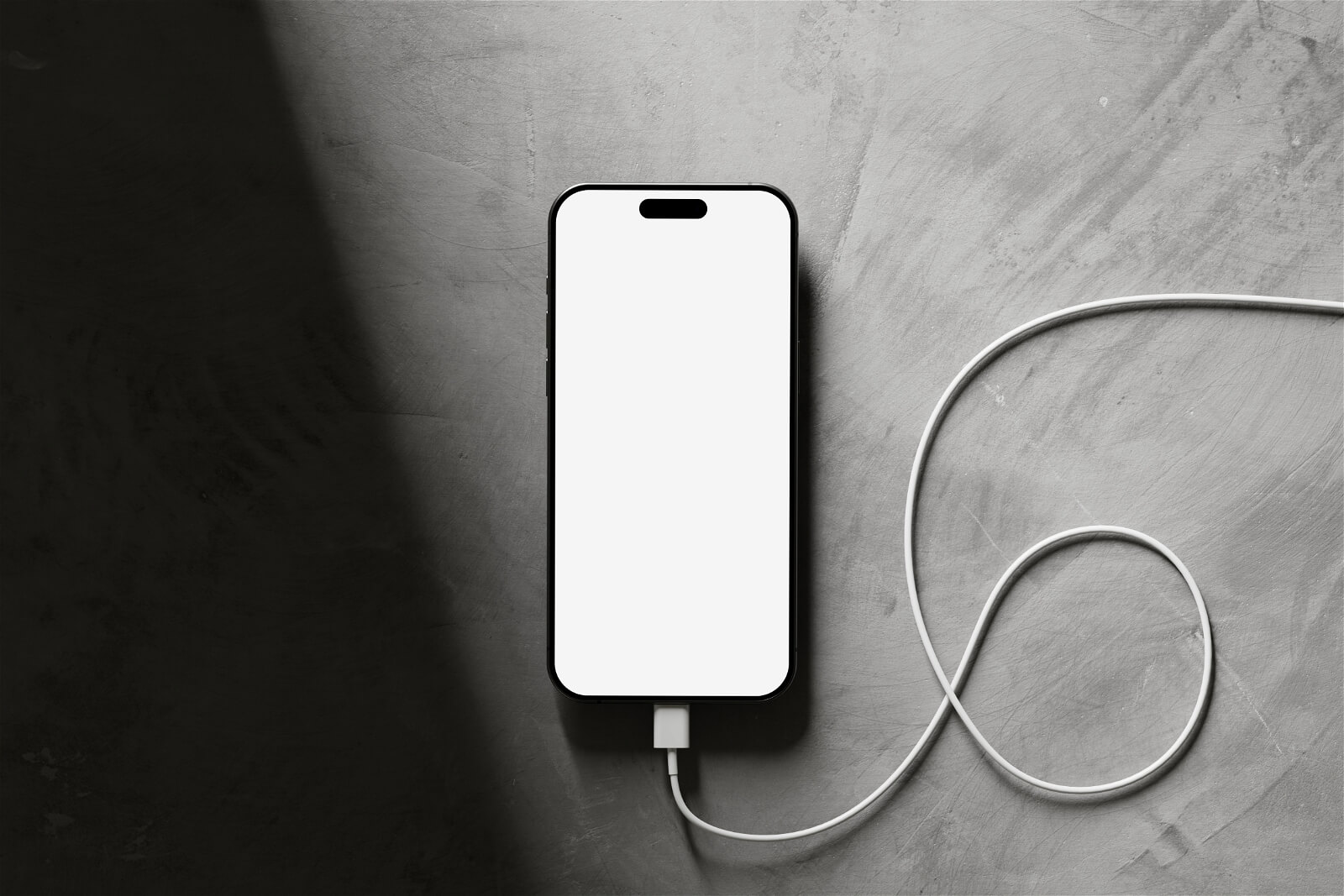 iPhone 15 Pro Mockup With Cable