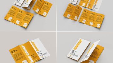 6 Free Premium Tri-Fold Brochure Mockup PSD Files