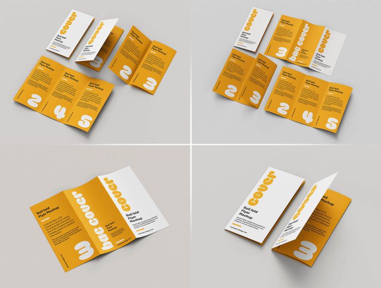 6 Free Premium Tri-Fold Brochure Mockup PSD Files