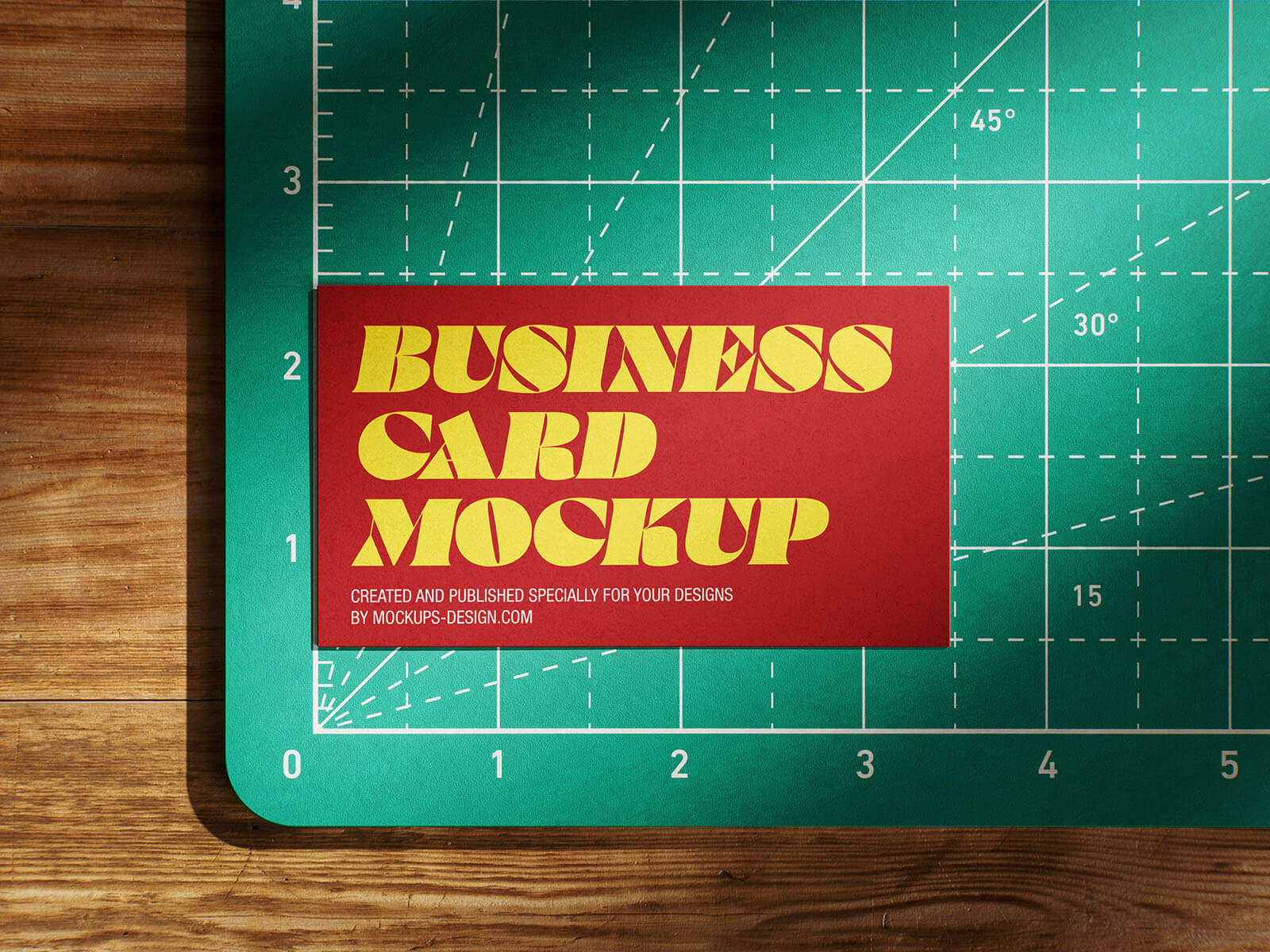 Free Business Card On Cutting Matt Mockup