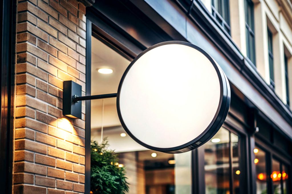 Circular Shop Sign Mockup