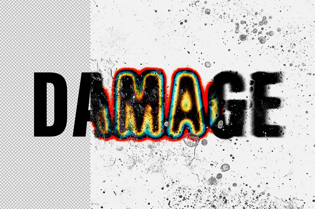 Damage Distortion Text Effect