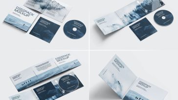 5 Free 6-Panel DVD Digipack With Booklet Mockup PSD Files