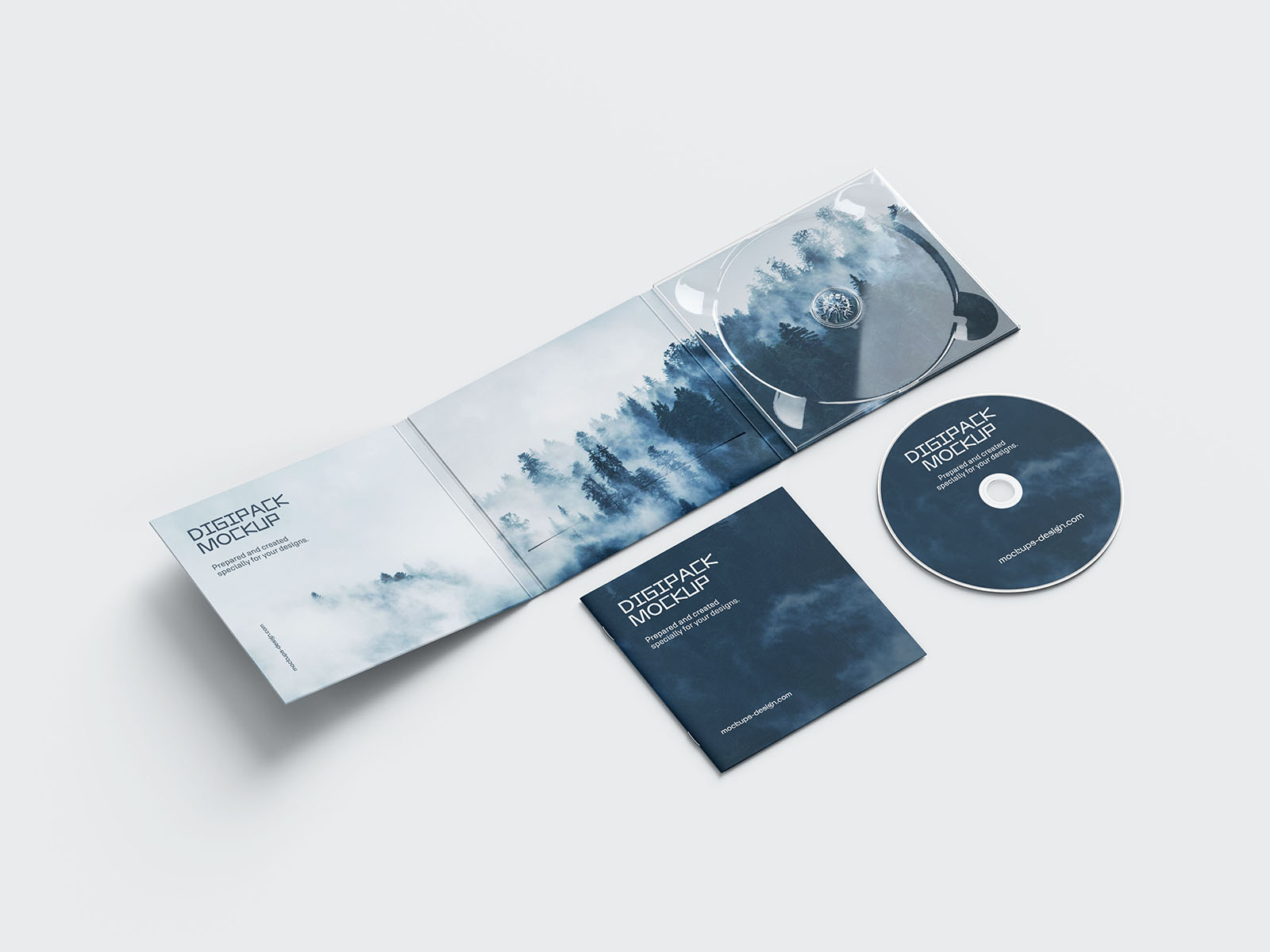 5 Free 6-Panel DVD Digipack With Booklet Mockup PSD Files