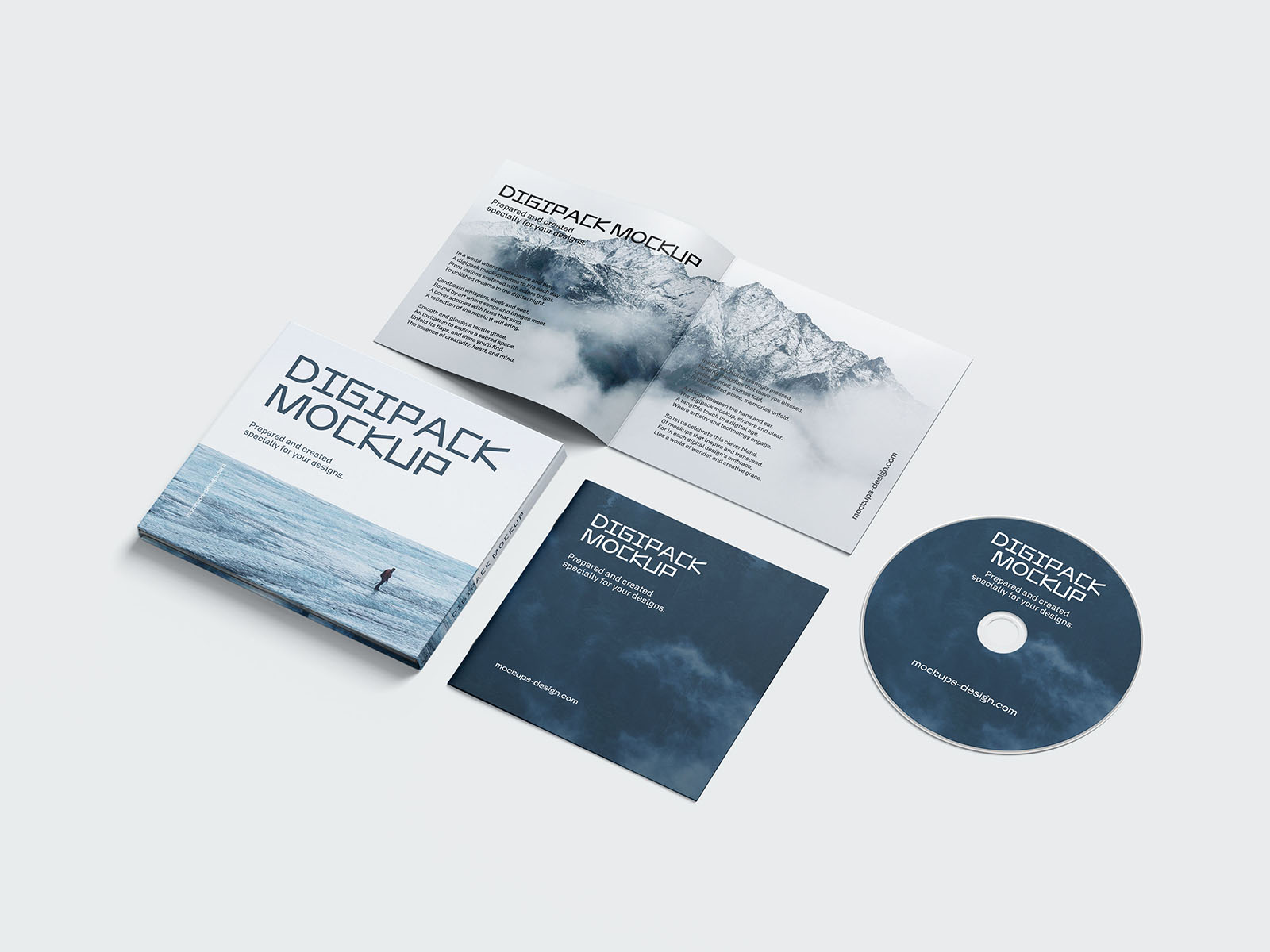 5 Free 6-Panel DVD Digipack With Booklet Mockup PSD Files