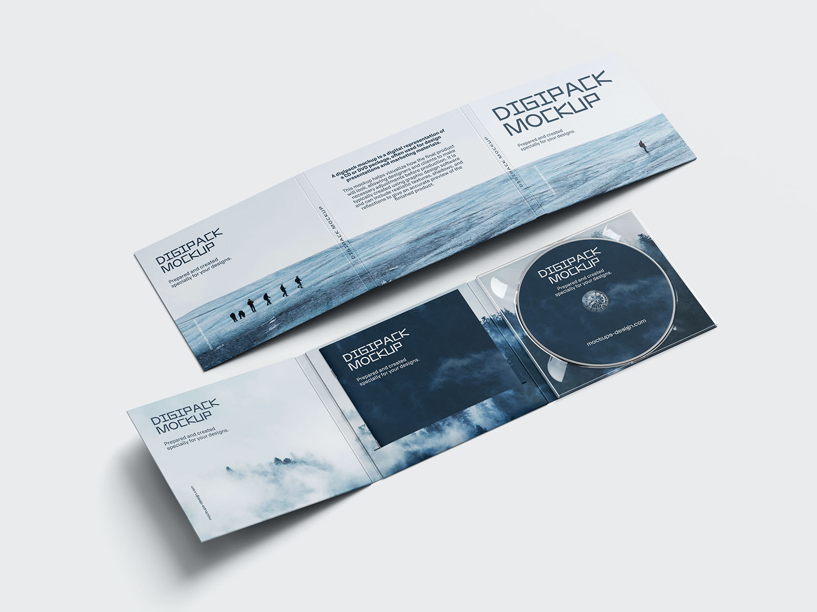 5 Free 6-Panel DVD Digipack With Booklet Mockup PSD Files