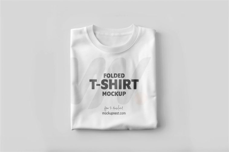 Free Folded T-Shirt Mockup