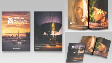 Free A4 Magazine PSD Mockup