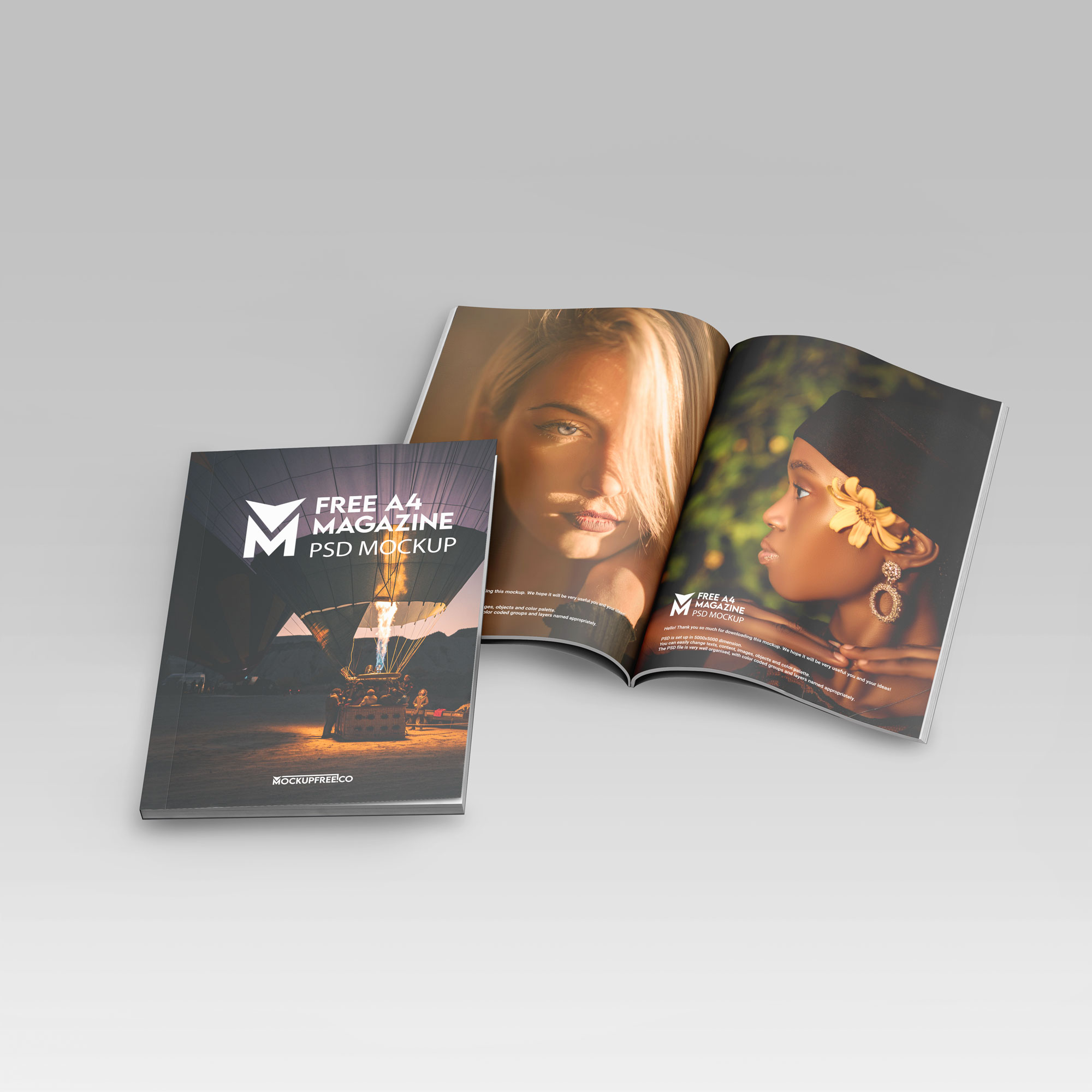 Free A4 Magazine PSD Mockup