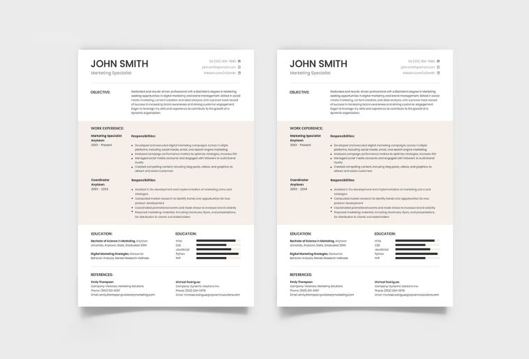 Free ATS Resume PSD Template