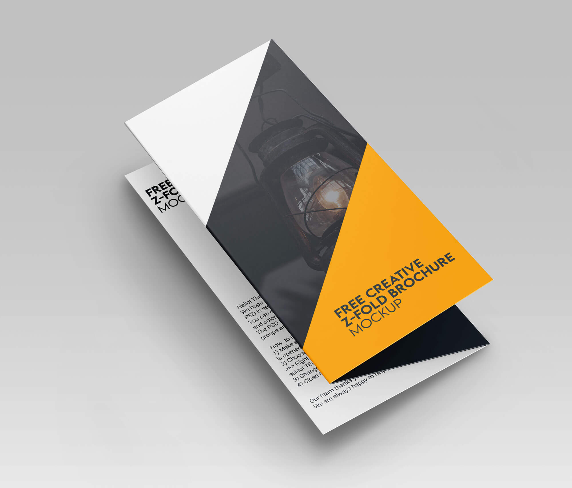 3 Free Z-Fold Brochure Mockup PSD Files