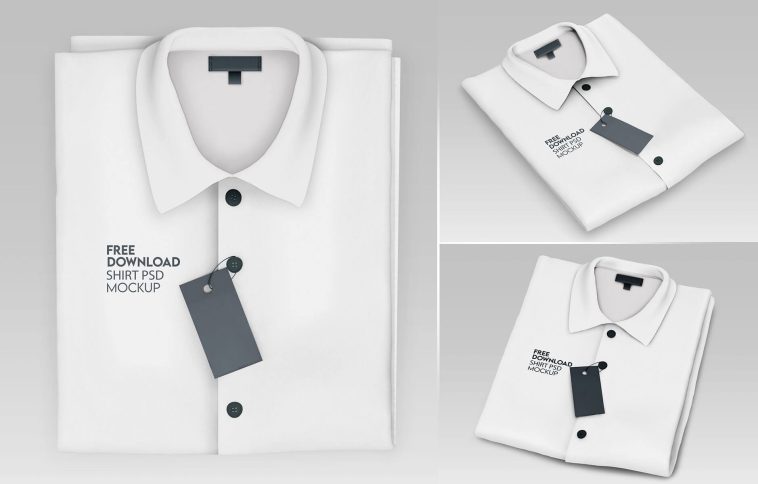 Free Folded Men’s Shirt Mockup PSD