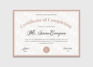 Free PSD Certificate of Completion Template