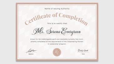 Free PSD Certificate of Completion Template