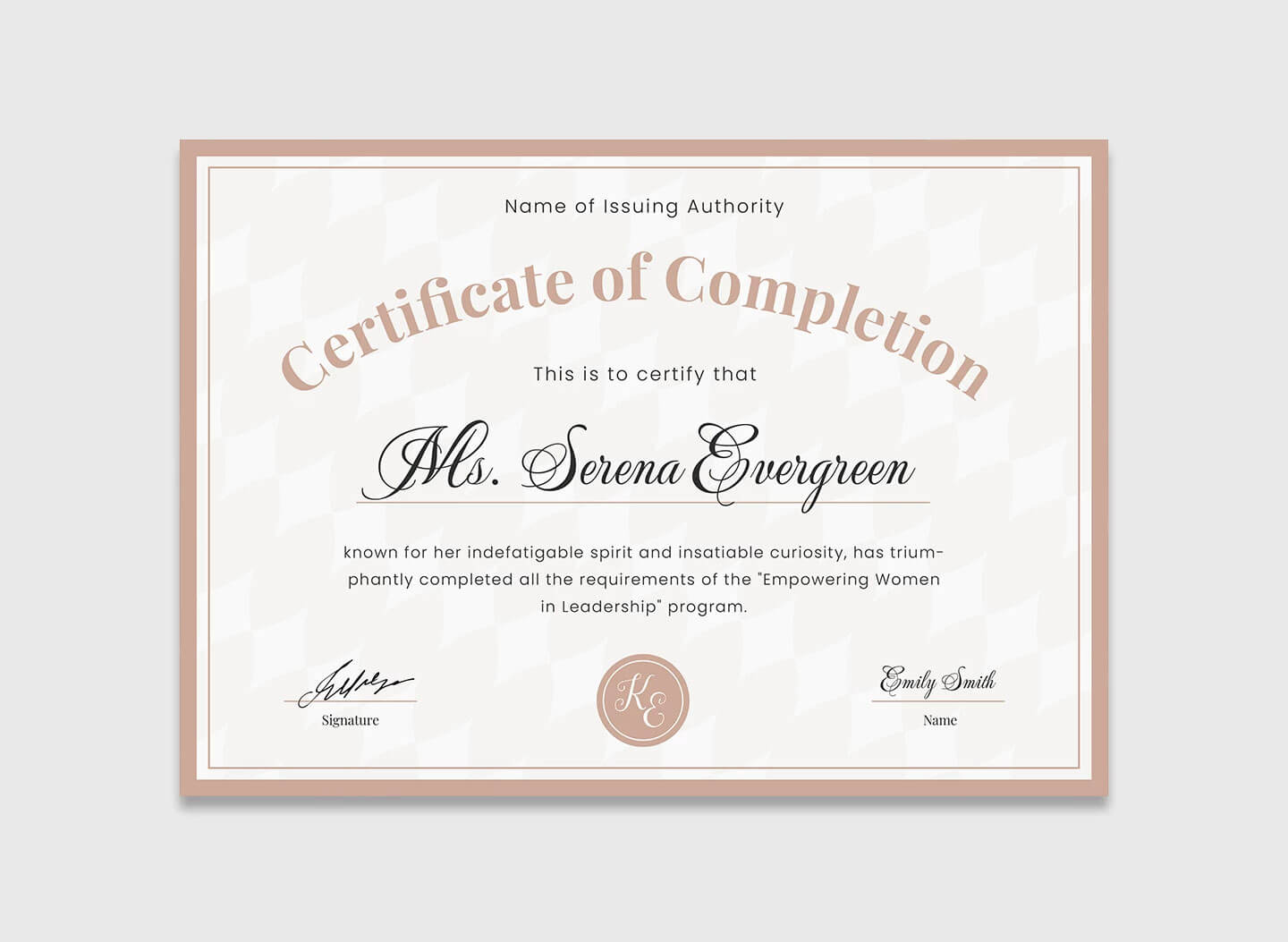 Free PSD Certificate of Completion Template
