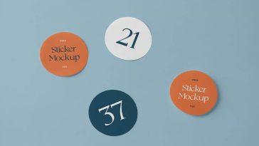 Free Round Stickers Mockup