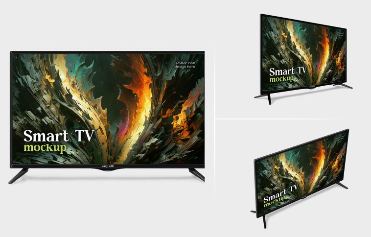 3 Free Premium Smart Tv Mockup PSD Files