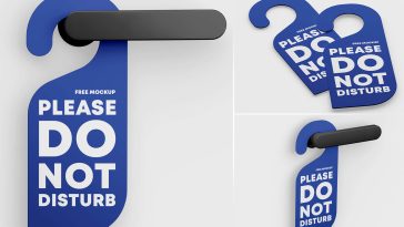 Free Hotel Please Do Not Disturb Door Hanger Mockup PSD