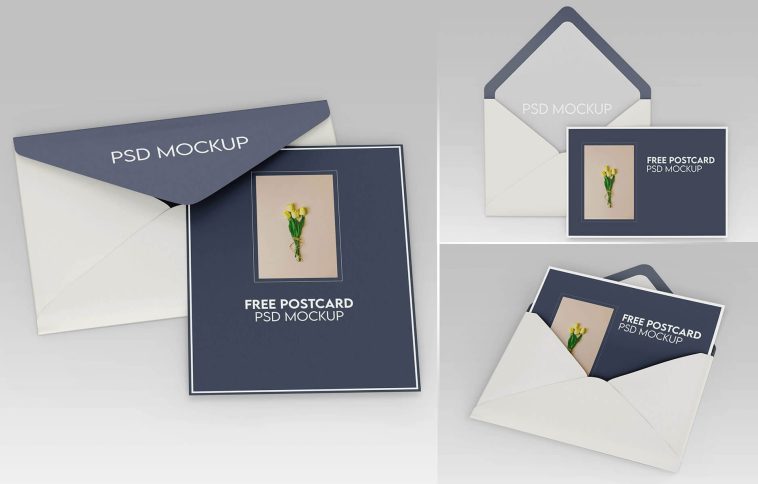 Free Postcard Mockup PSD