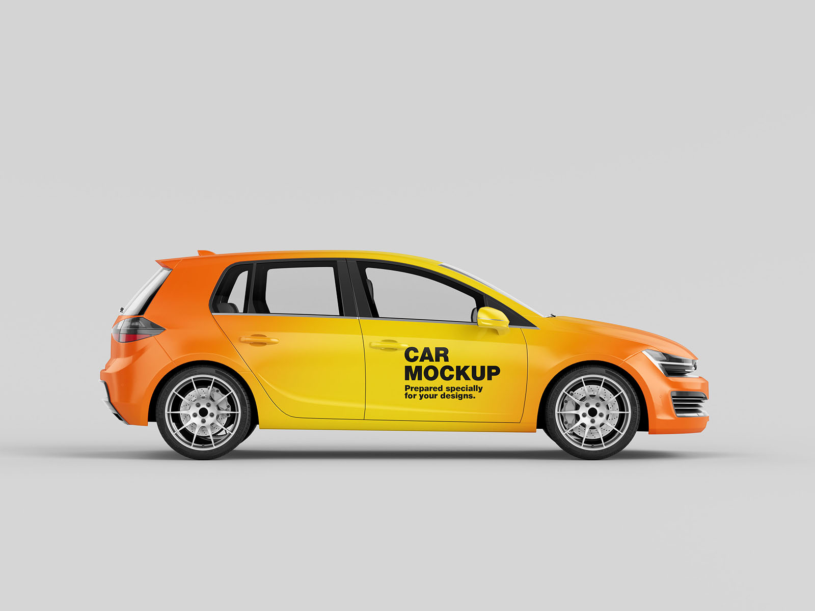 3 Free Vehicle Branding Hatchback Car Mockup PSD Files