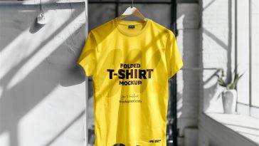 Indoor Light Hanging T-Shirt Mockup