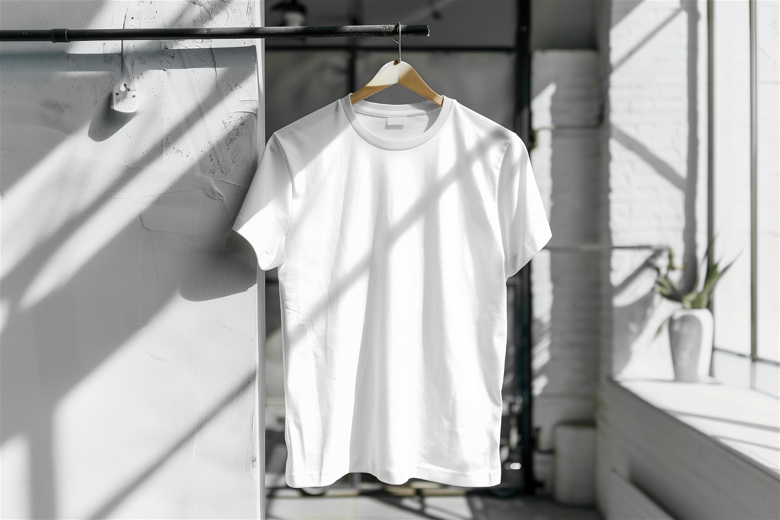 Indoor Light Hanging T-Shirt Mockup