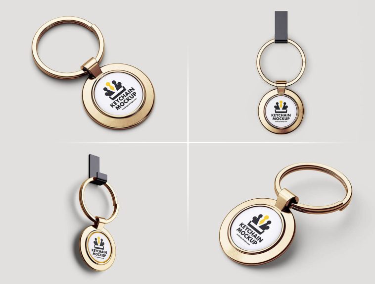 5 Free Shiny Key Chain Mockup PSD Files