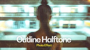 Outline Halftone Photo Effect