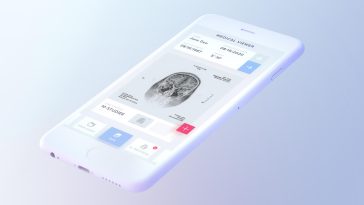 Perspective View of a Floating iPhone Mockup