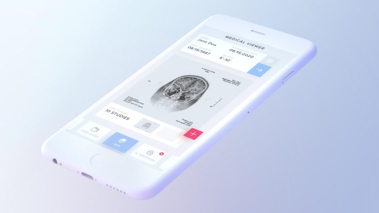 Perspective View of a Floating iPhone Mockup