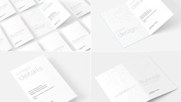 Portrait Folded Business Card Mockup