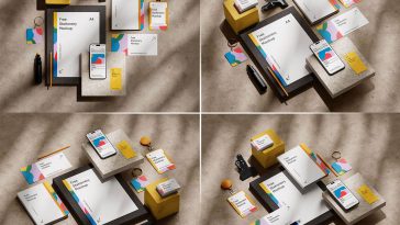 4 Free Corporate Stationery Mockup PSD Files