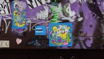 Free Street Sticker Mockup