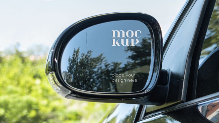 Free Rearview Mirror Decal Mockup