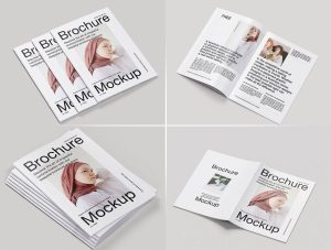 8 Free A4 Multipage Brochure / Magazine Mockup PSD Files