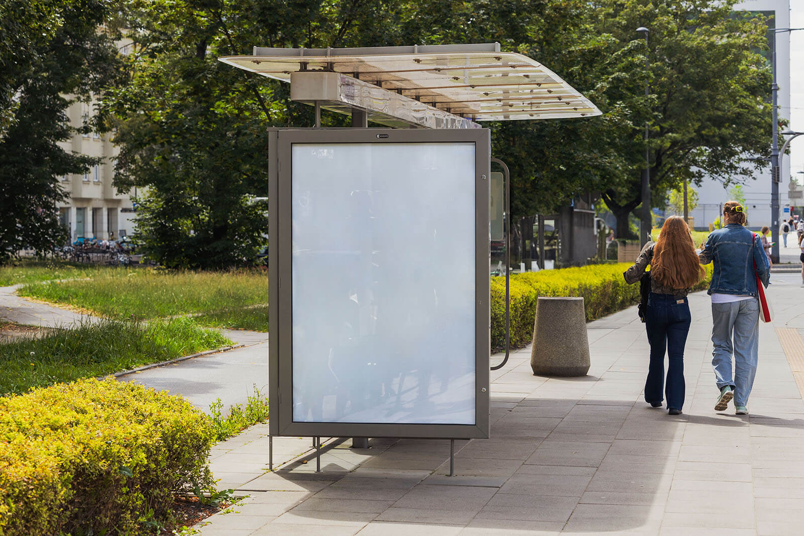 Free Bus Stop Poster Citylight Mockup PSD